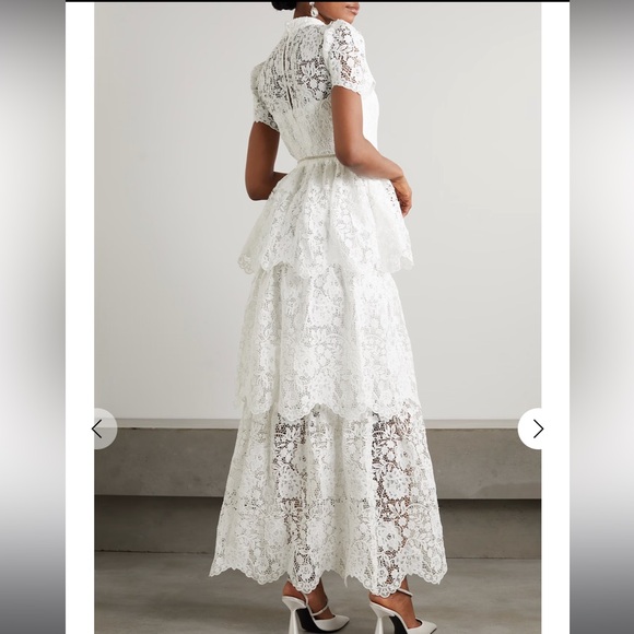 SELF-PORTRAIT Tiered corded lace maxi dress white 10 - Picture 4 of 9